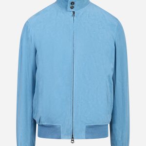 Bomber Jeff in pelle scamosciata celeste