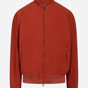 Bomber Jeff in pelle scamosciata Rosso