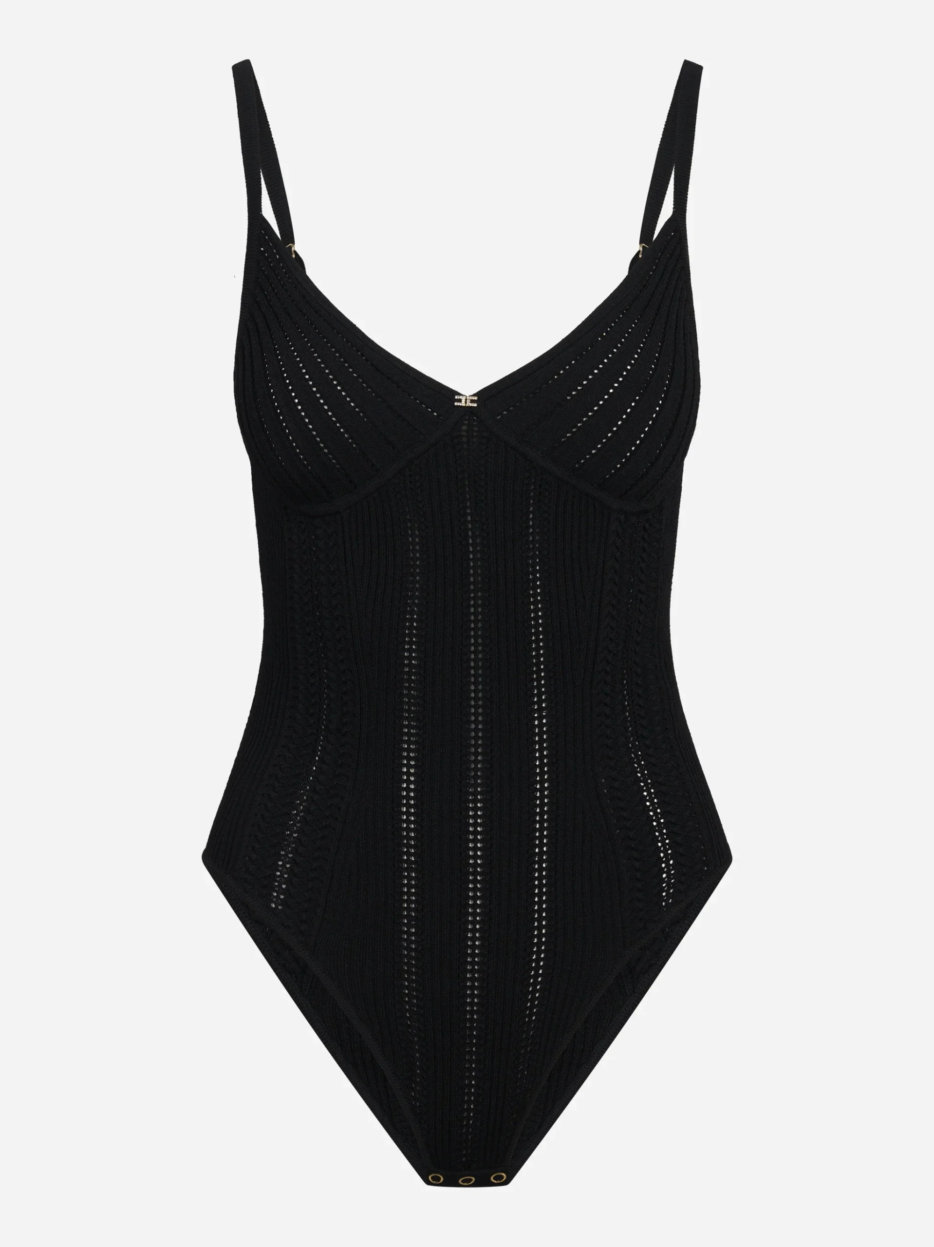 Body nero in maglia à jour - immagine 2