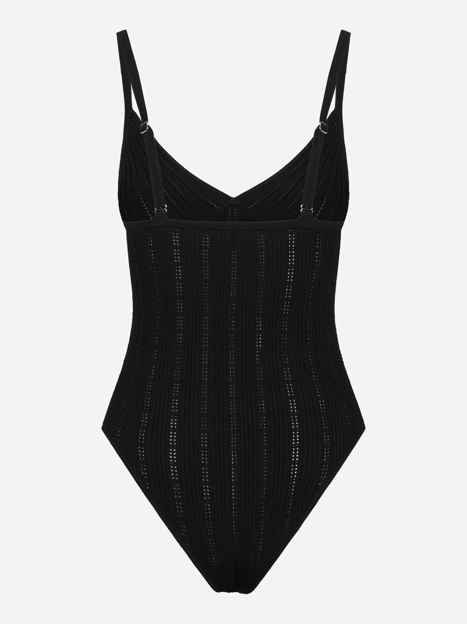 Body nero in maglia à jour - immagine 3