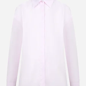 Camicia slim in cotone rosa