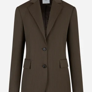 Blazer monopetto in lana malfilè Marrone