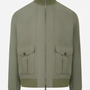 Bomber in nylon verde con zip