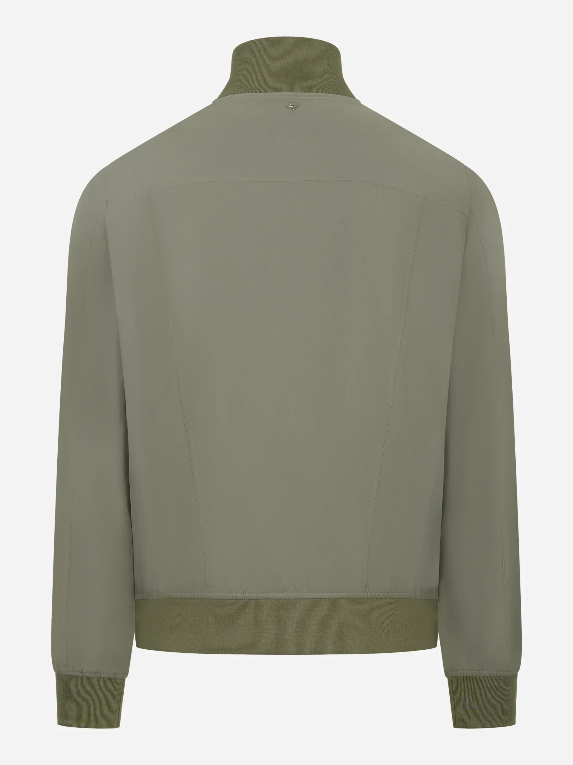 Bomber in nylon verde con zip - immagine 3