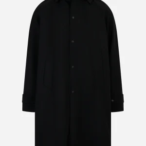 Cappotto monopetto Vinorosso in drill di lana Nero