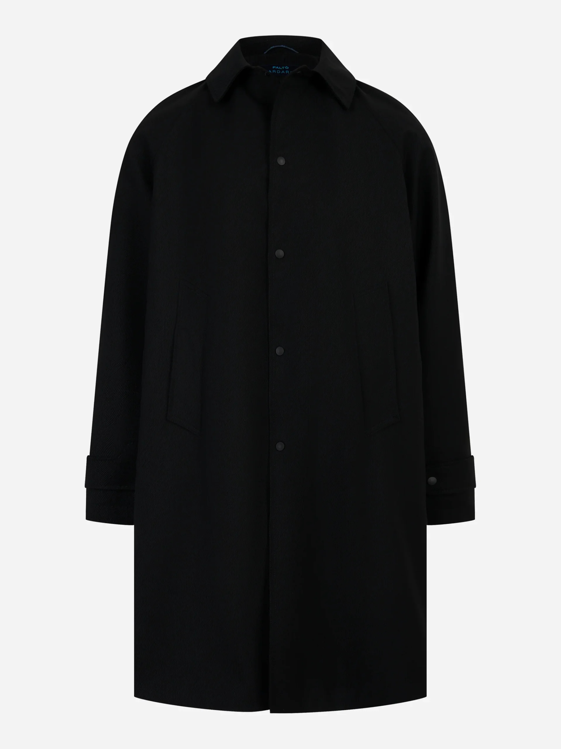 Cappotto monopetto Vinorosso in drill di lana Nero