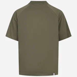 T-shirt in cotone con spalla raglan verdeLienz