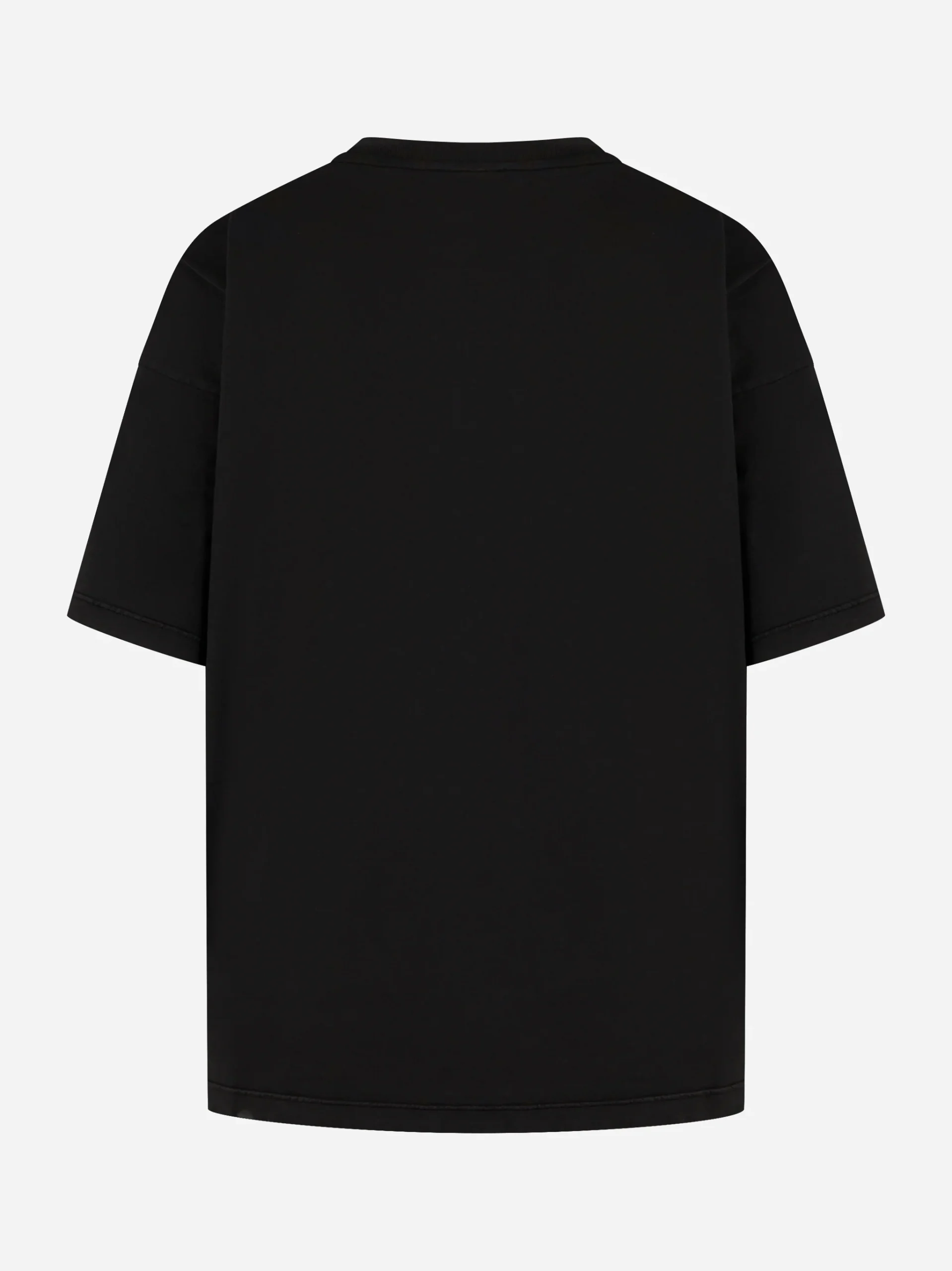 T-shirt girocollo over in jersey Nera - immagine 3