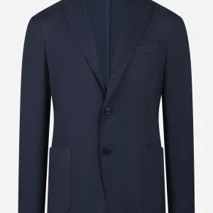 Blazer monopetto in lana e seta