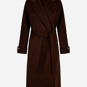 Cappotto in panno di misto lana double Marrone