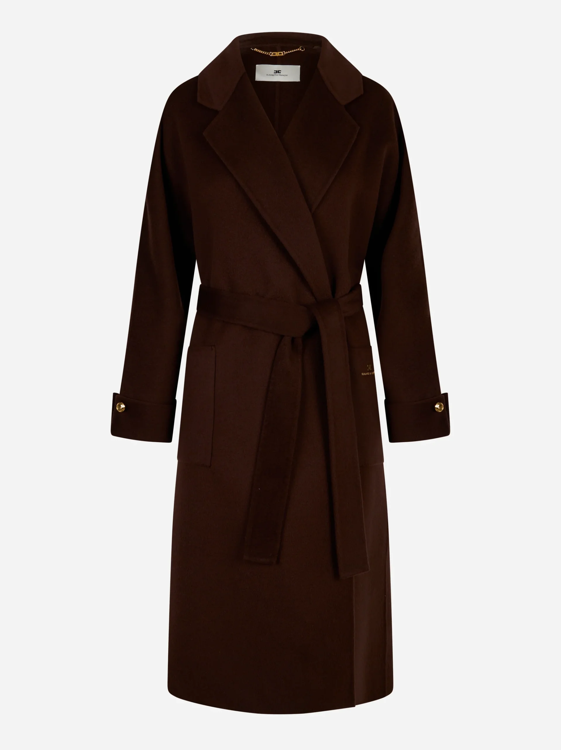 Cappotto in panno di misto lana double Marrone