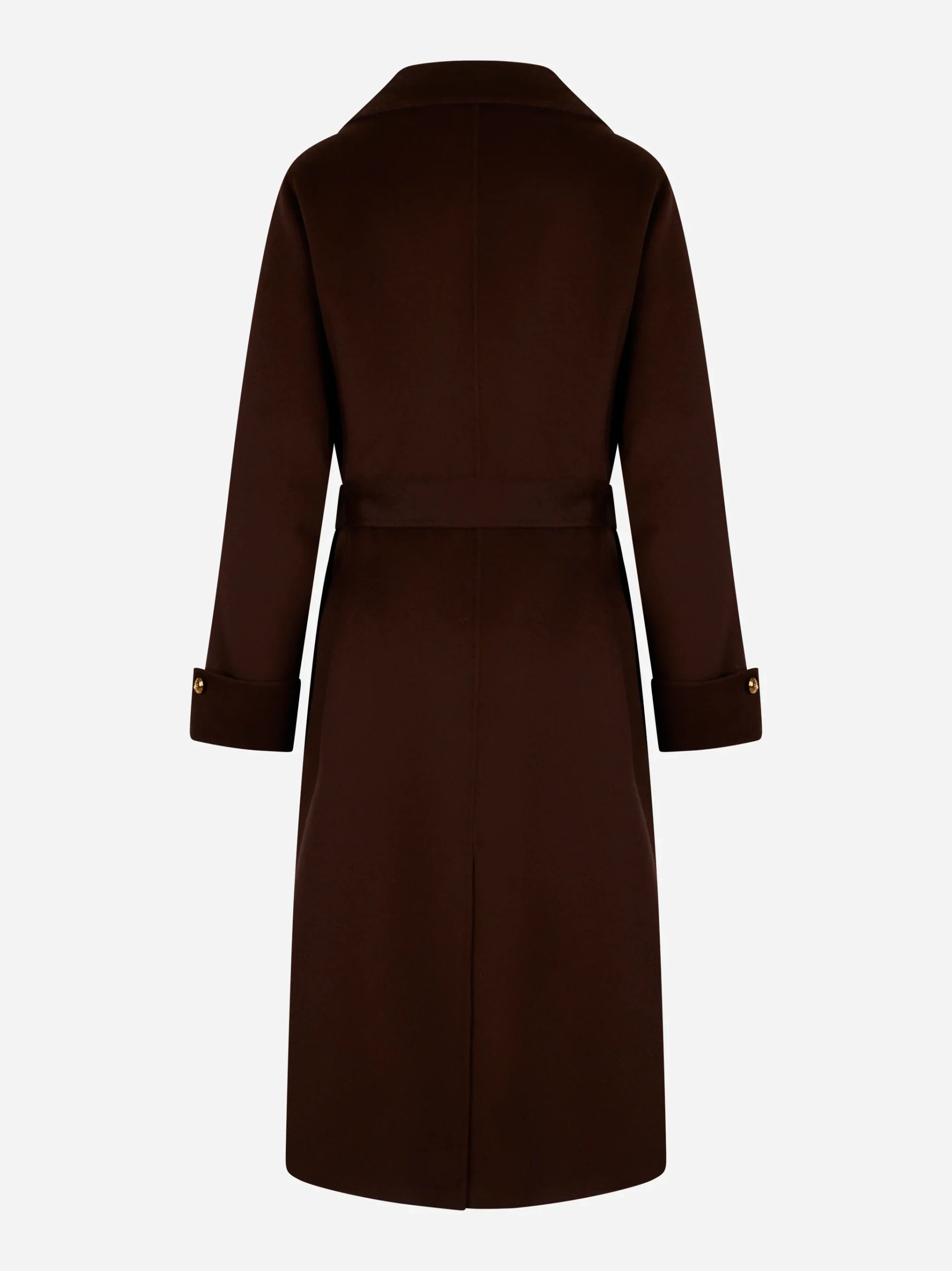 Cappotto in panno di misto lana double Marrone - immagine 7