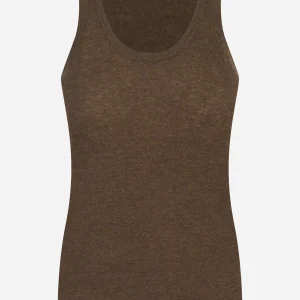 Top in cashmere Marrone