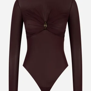 Body in jersey con dettaglio gioiello Bordeaux