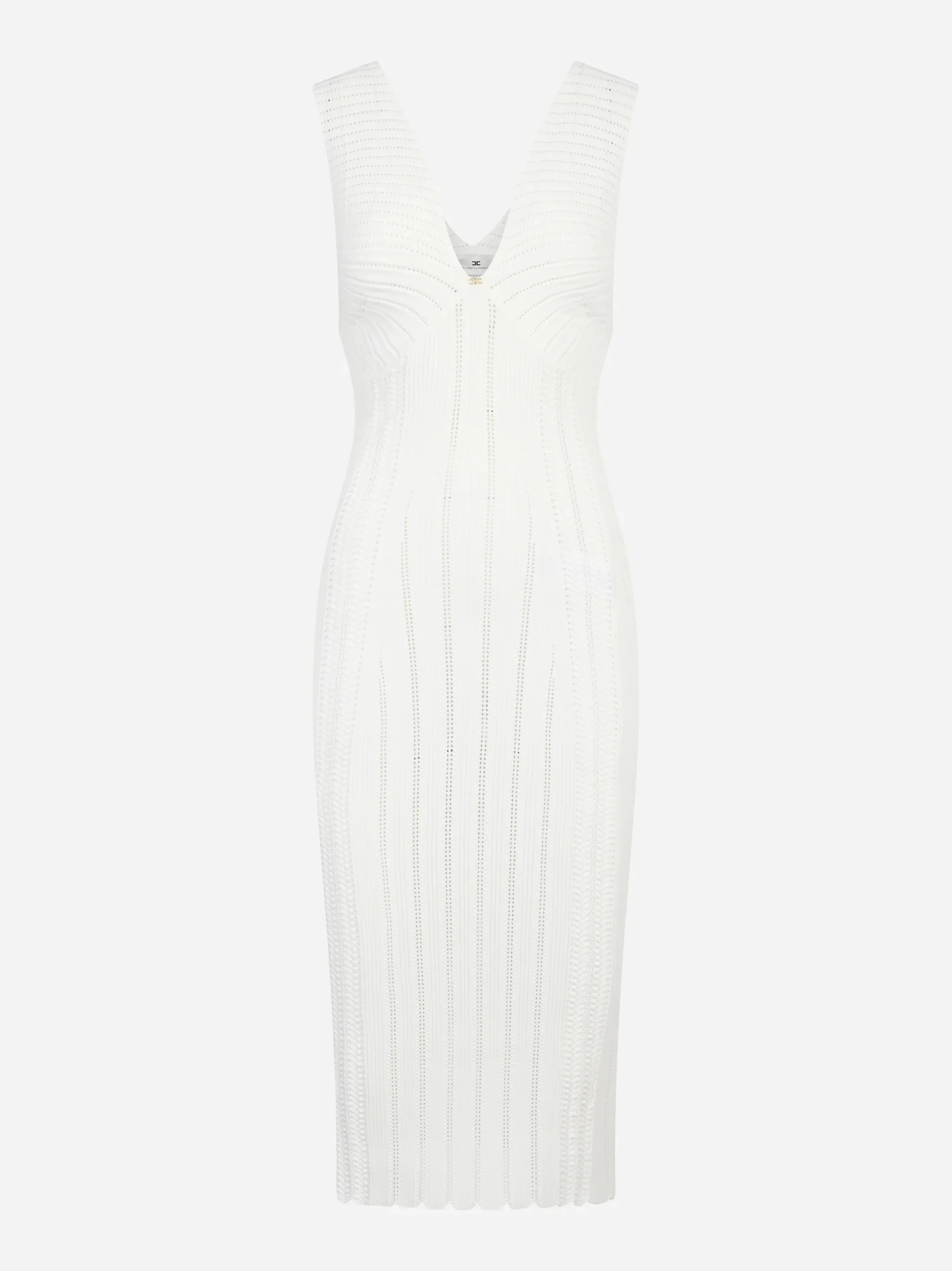 Abito bianco in maglia a jour - immagine 2