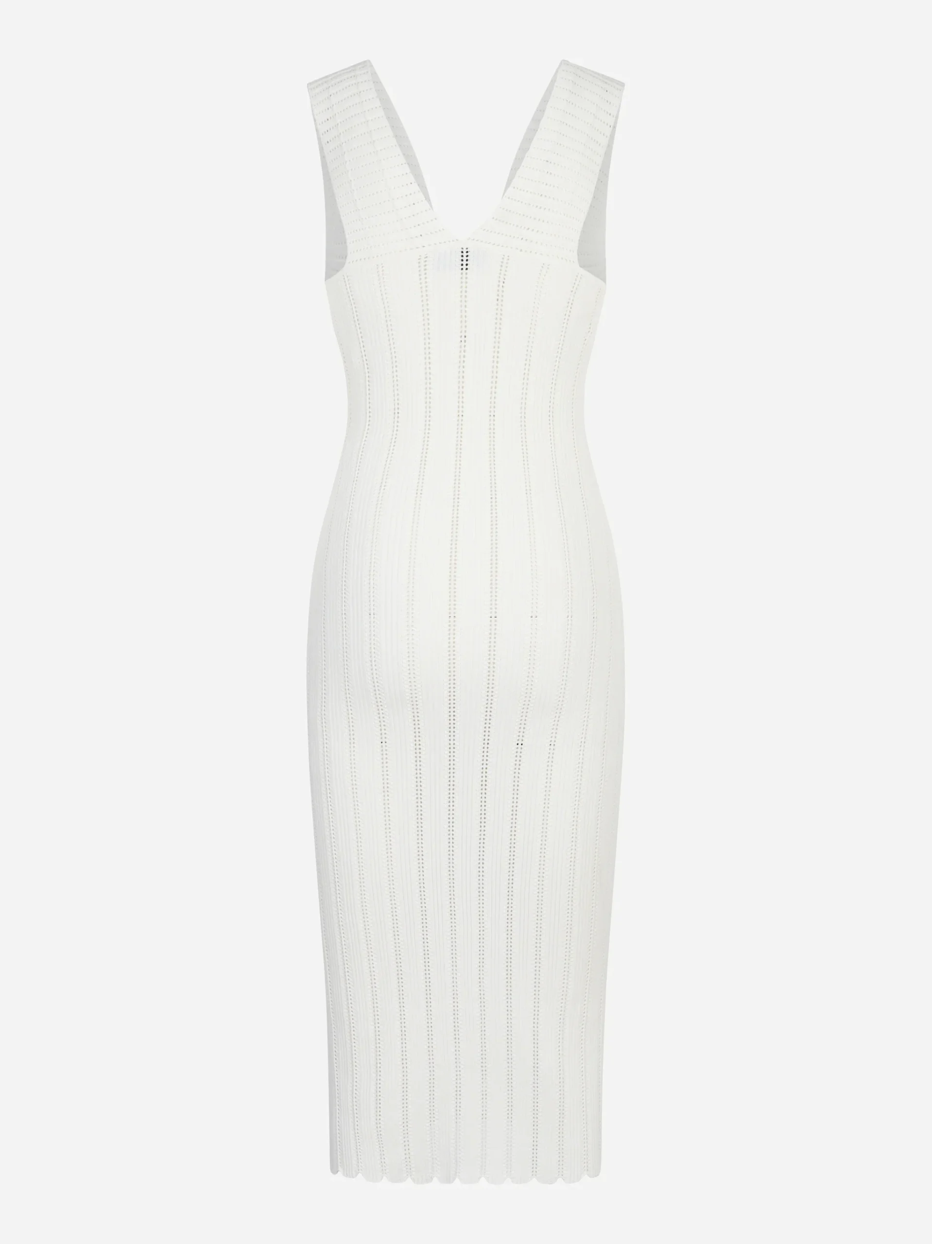 Abito bianco in maglia a jour - immagine 3