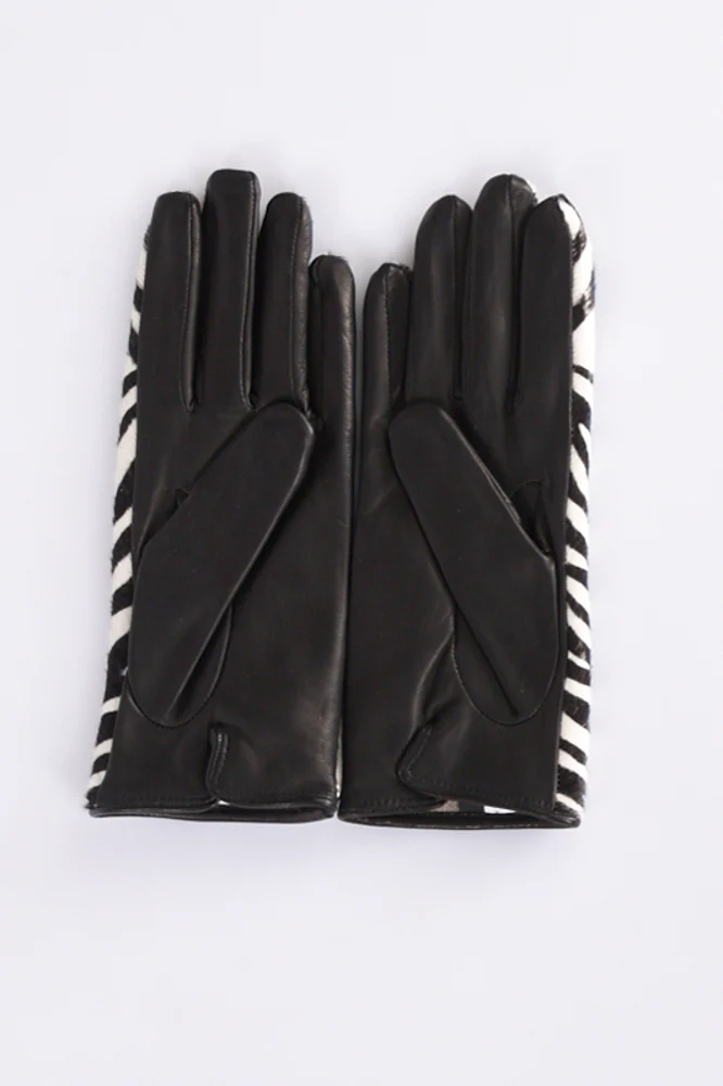Alpo Guanti In Nappa Bianco/nero Donna - immagine 3