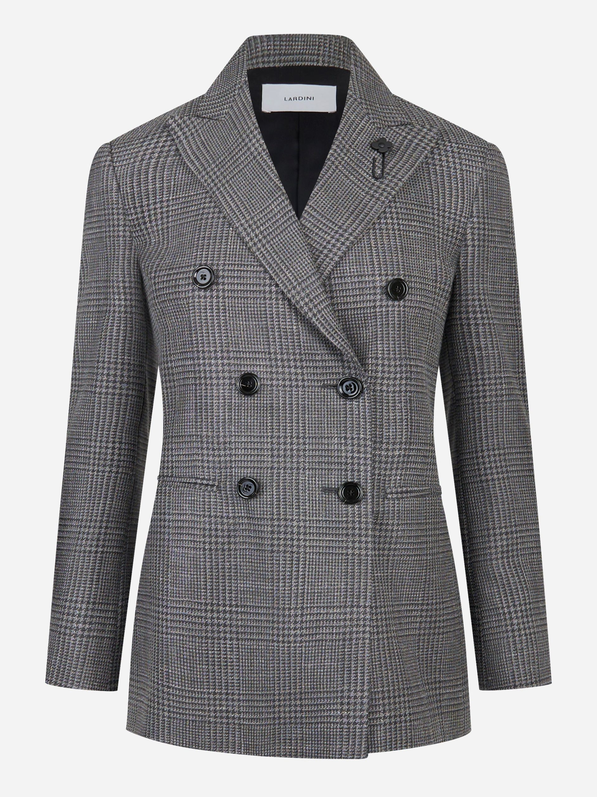 Blazer doppiopetto grigio con motivo check