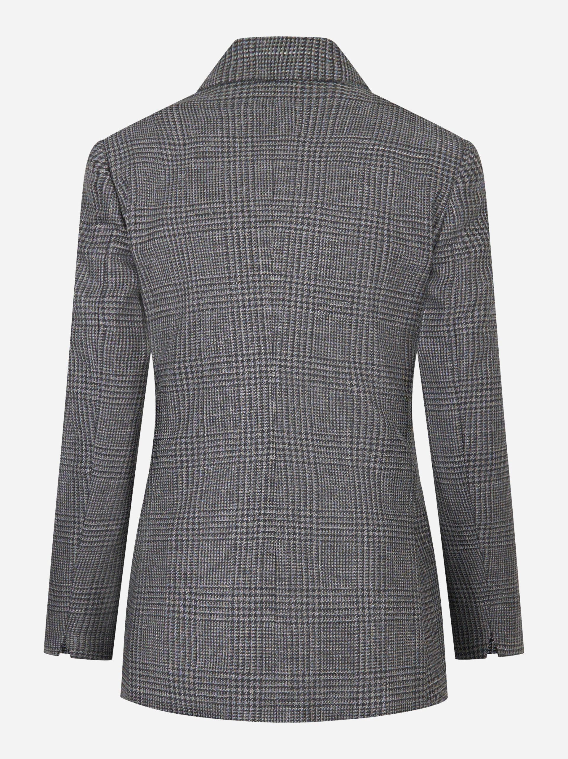 Blazer doppiopetto grigio con motivo check - immagine 3