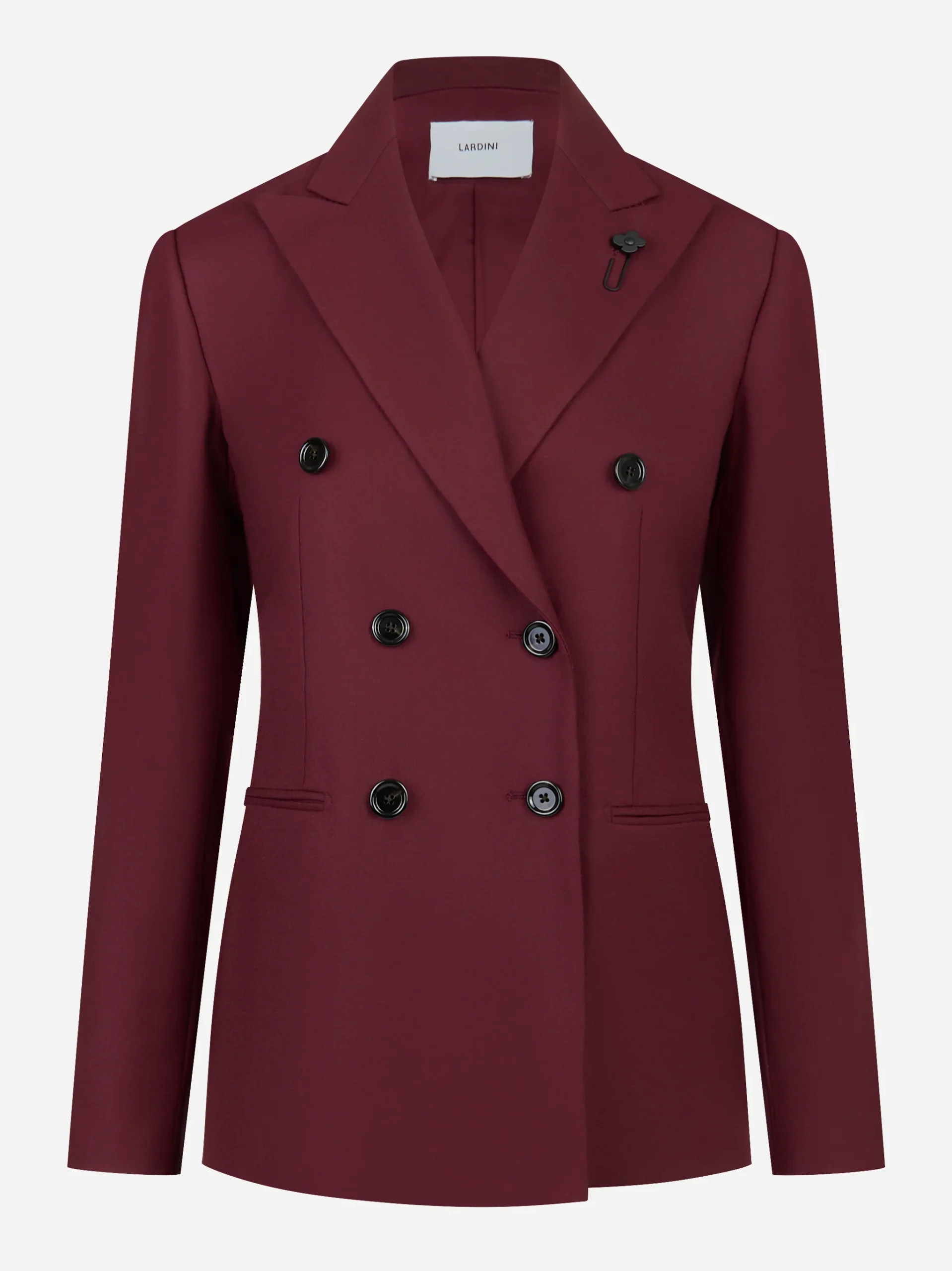 Blazer doppiopetto bordeaux in tela di lana stretch