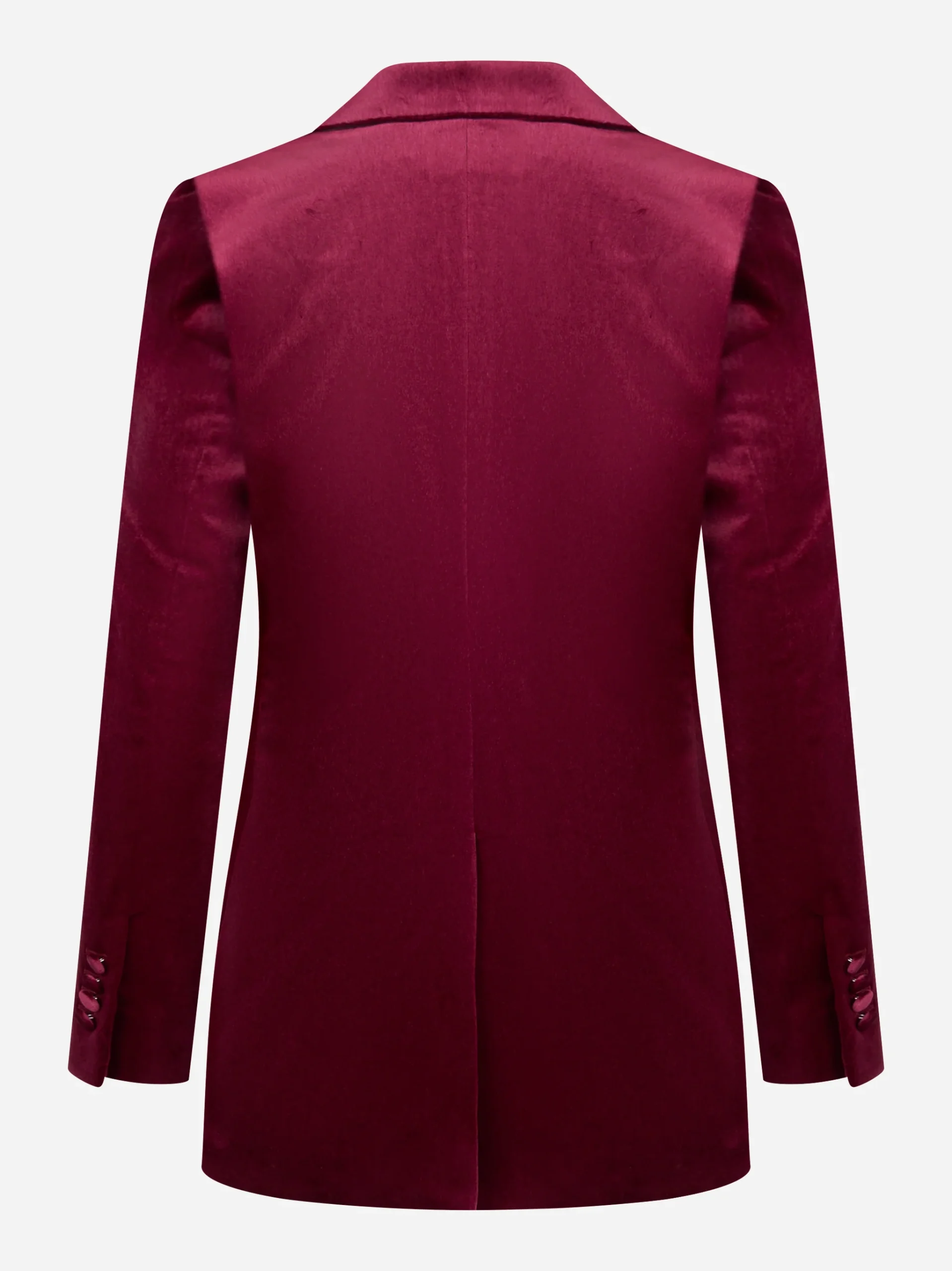 Blazer bordeaux con rever a lancia in velluto liscio - immagine 3