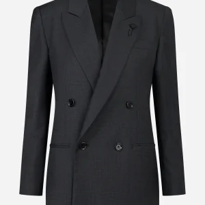 Blazer doppiopetto quattro bottoni con motivo check
