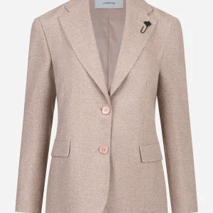 Blazer monopetto rosa in lana e viscosa