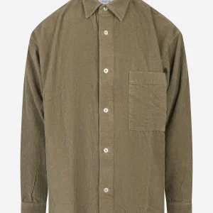 Camicia loose fit in velluto verde