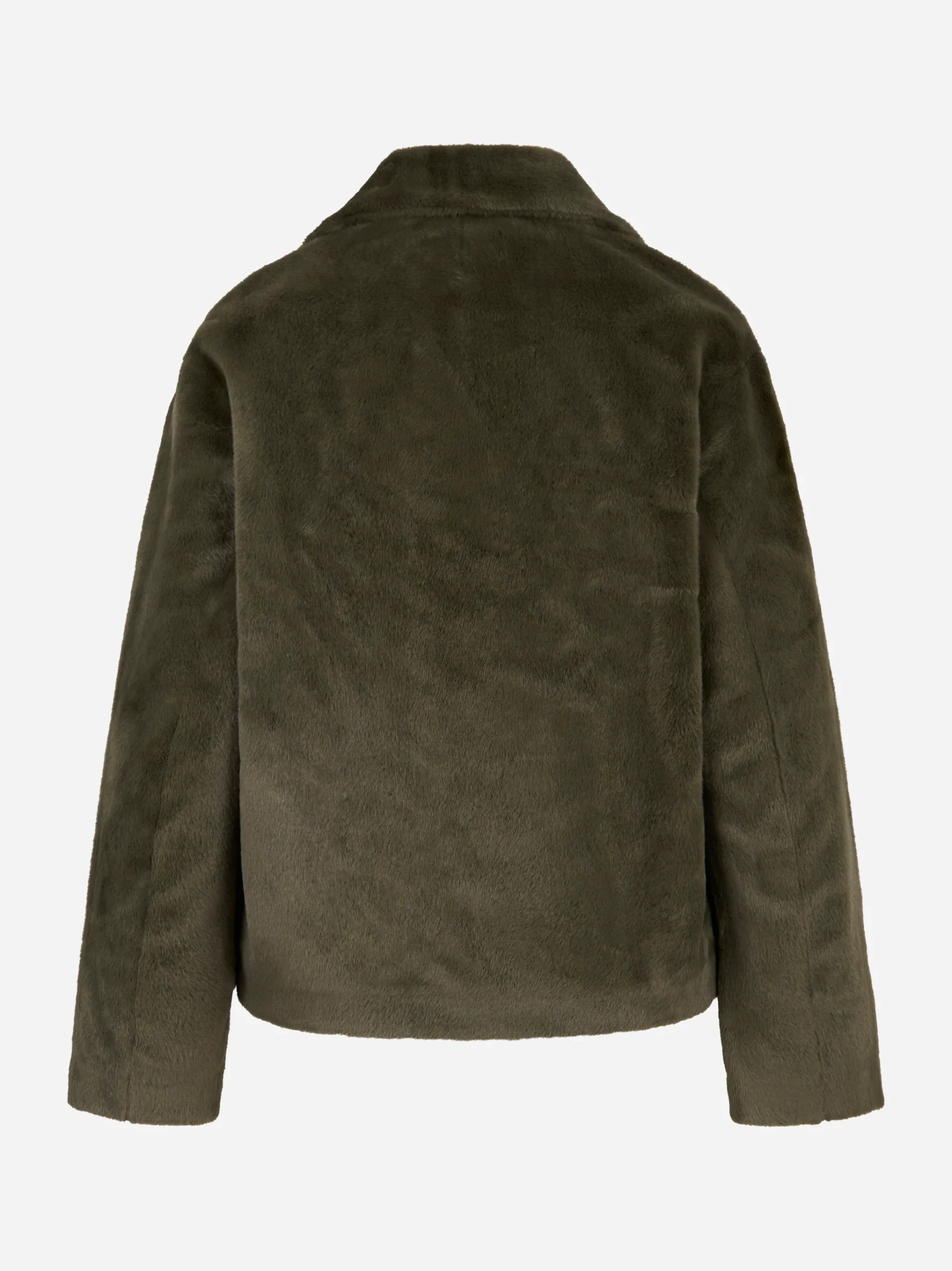 Caban doppiopetto verde in ecofur - immagine 3