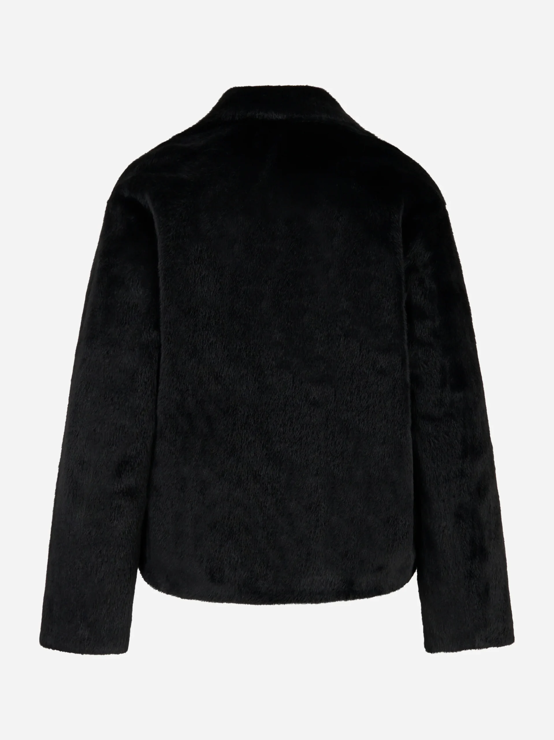 Caban doppiopetto nero in ecofur - immagine 3