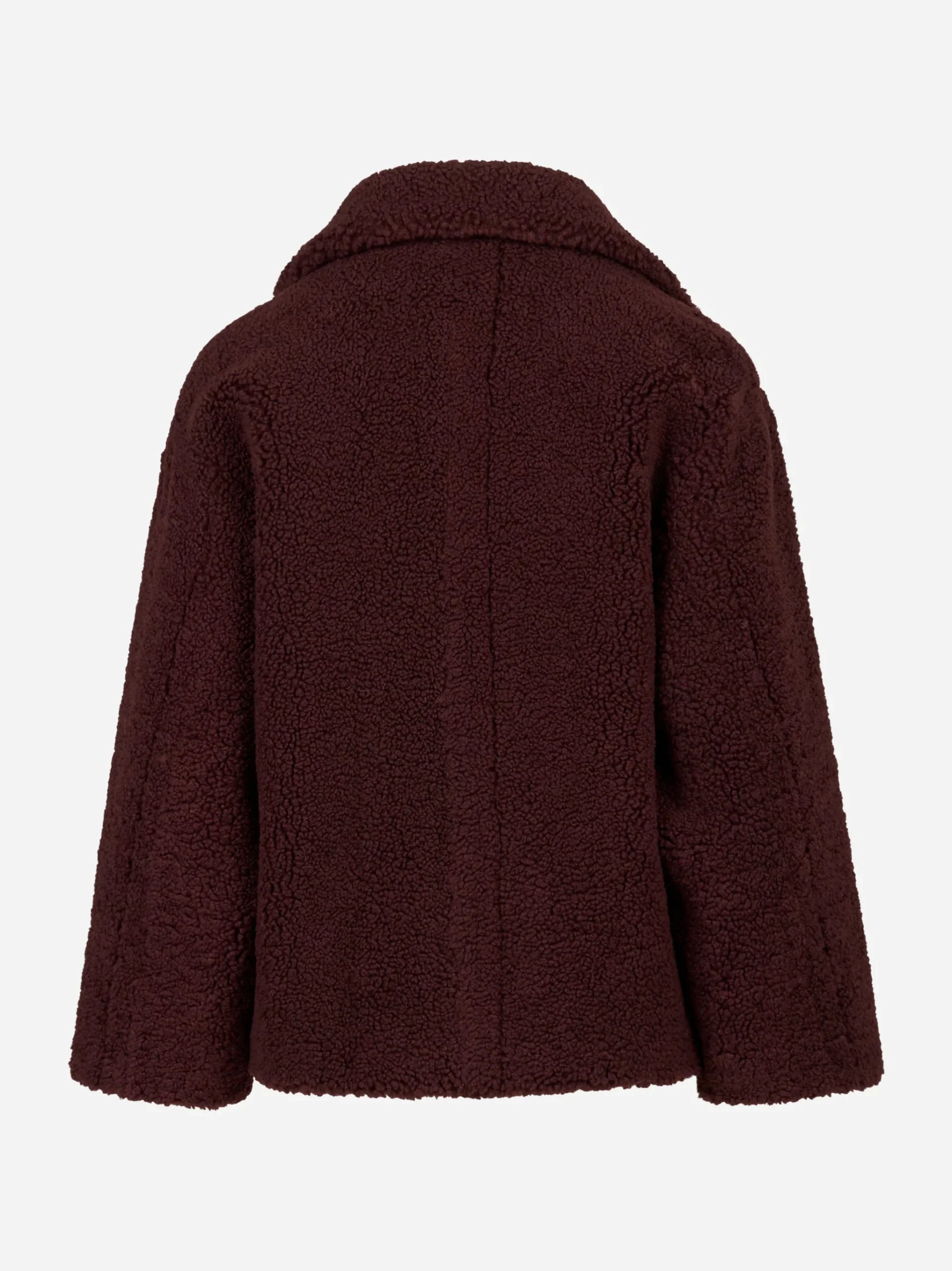 Giacca oversize bordeaux in teddy - immagine 3