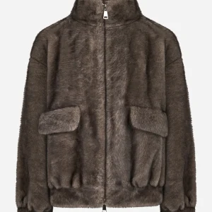 Bomber marrone in ecofur