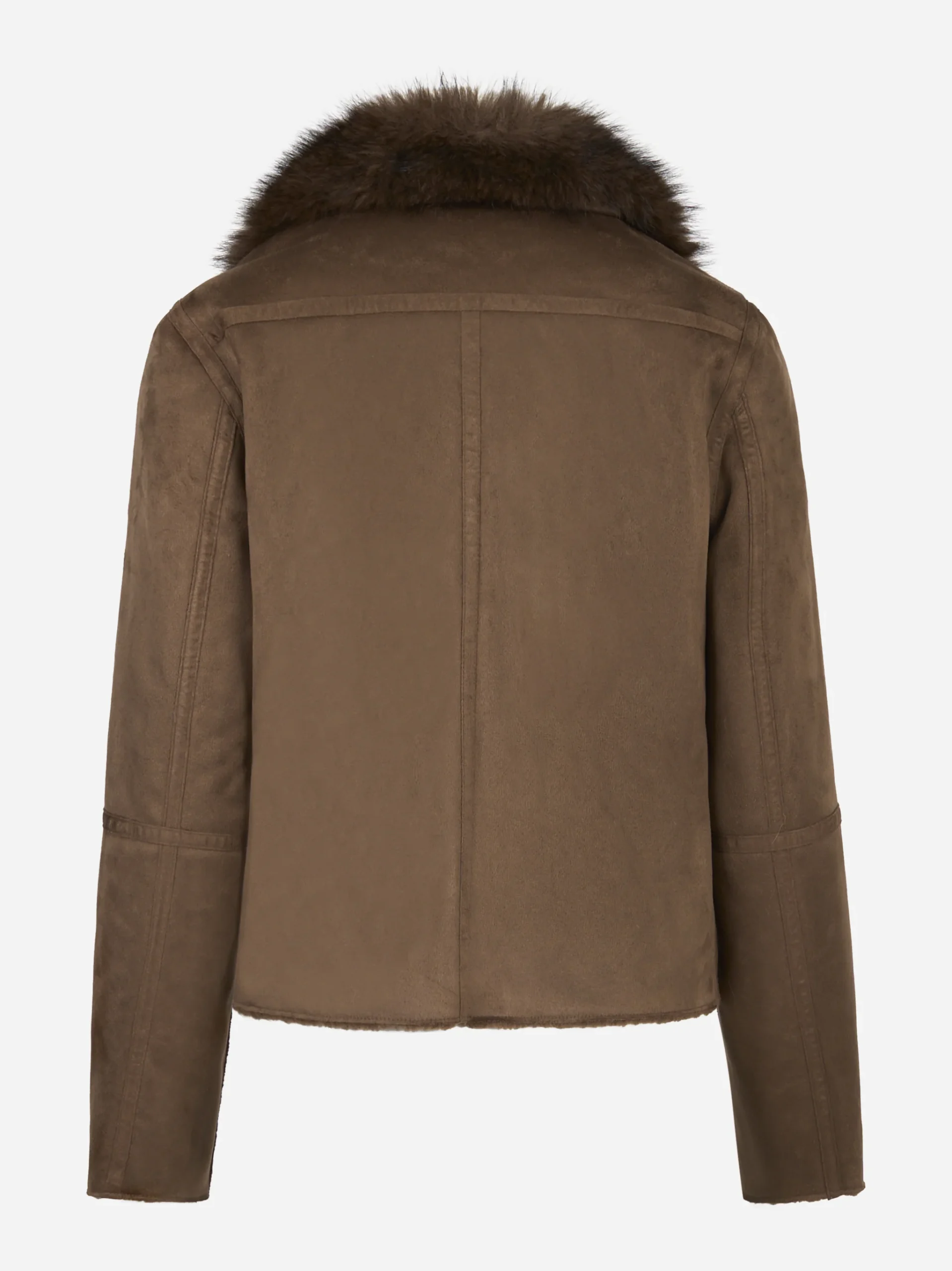 Biker beige in eco shearling - immagine 3