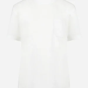 T-shirt in cotone bianco con taschino