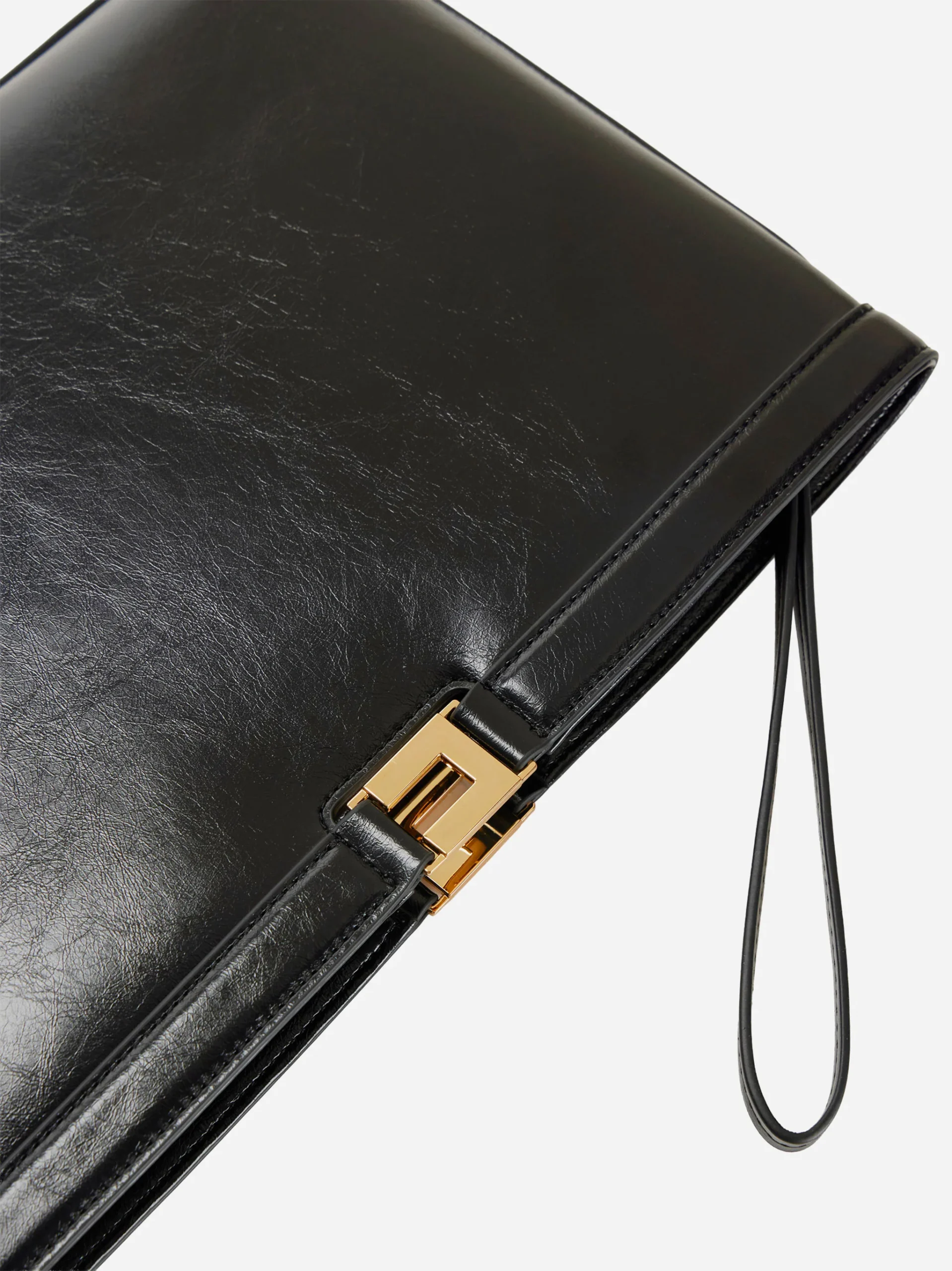 Borsa a busta effetto naplak nera - immagine 5