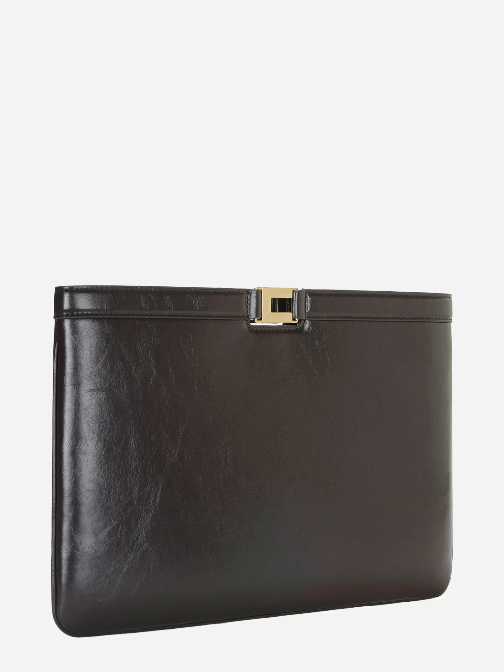 Borsa a busta effetto naplak marrone - immagine 3