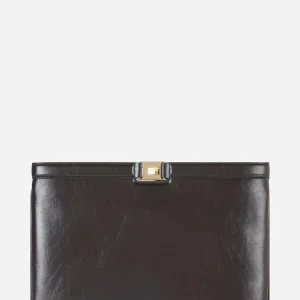 Borsa a busta effetto naplak marrone