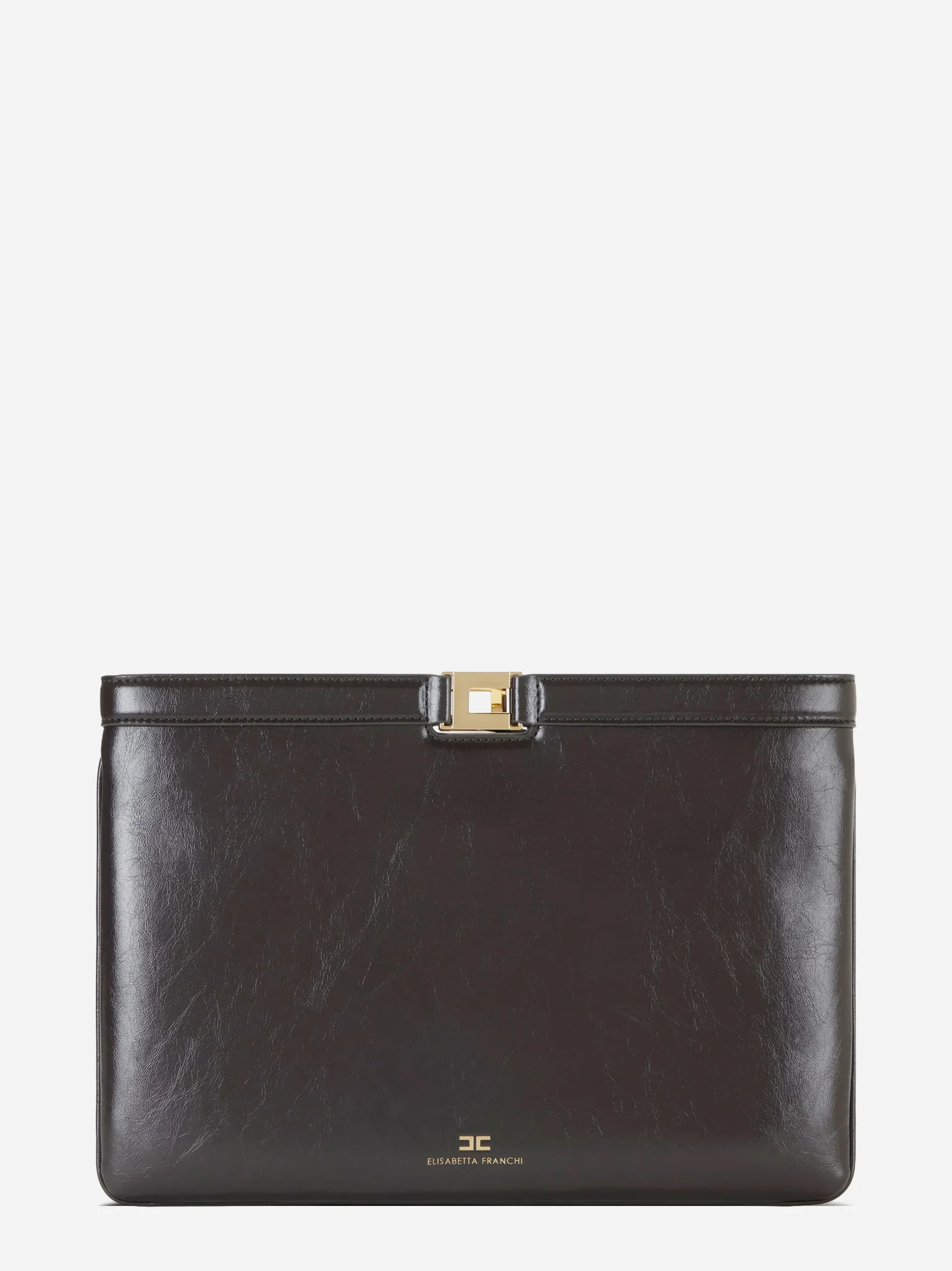 Borsa a busta effetto naplak marrone