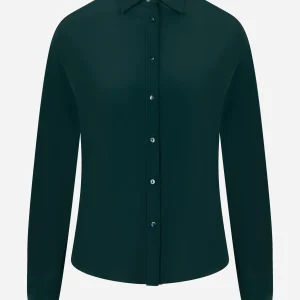 Camicia verde in misto seta