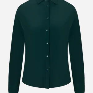 Camicia verde in misto seta