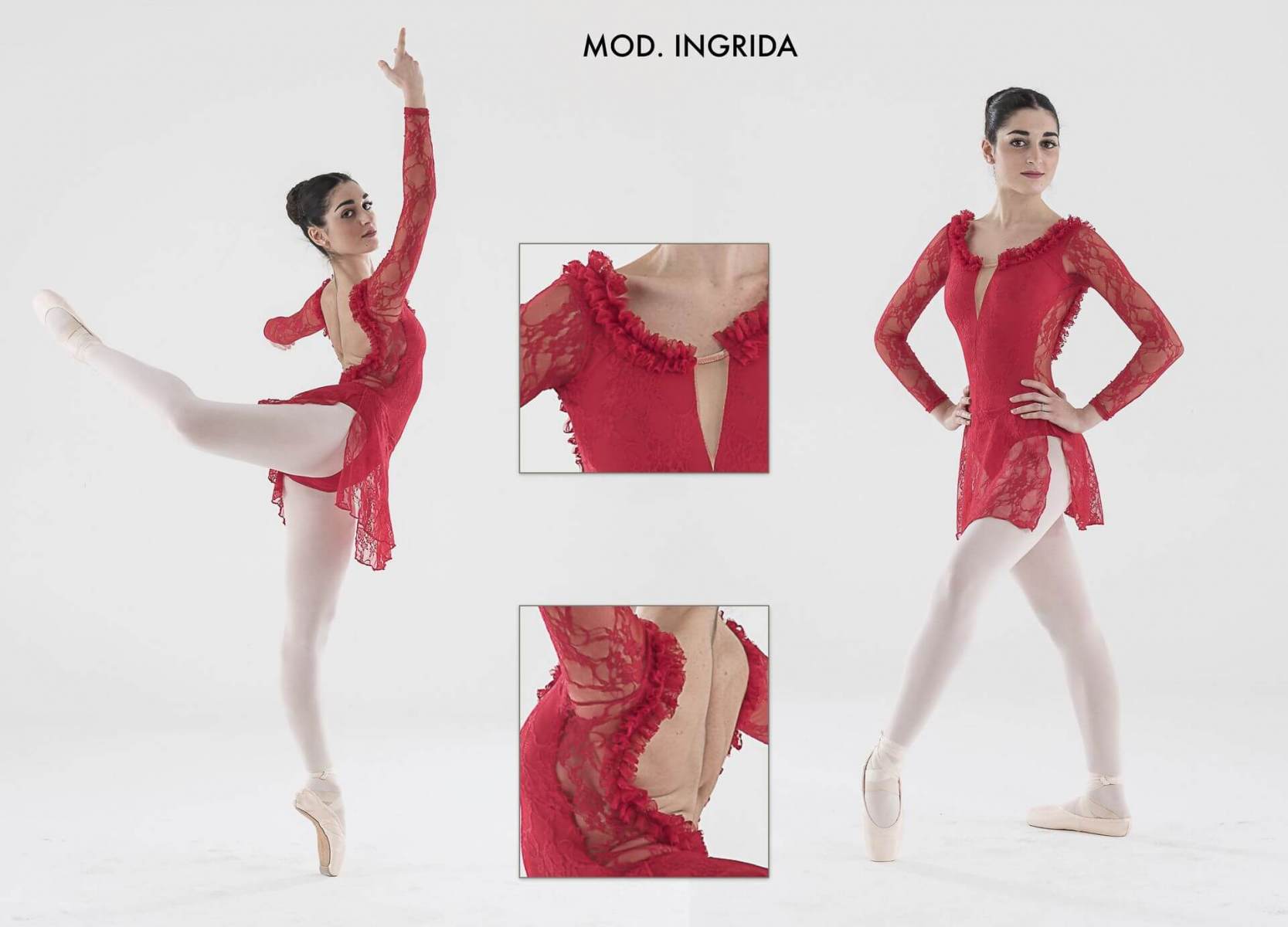 Body in pizzo con gonnellino mod. Ingrida