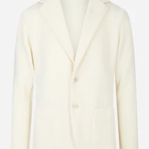 Giacca maglia in lana e cashmere Bianco