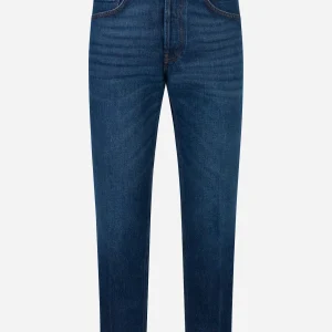 Jeans carrott fit in denim fermo blu