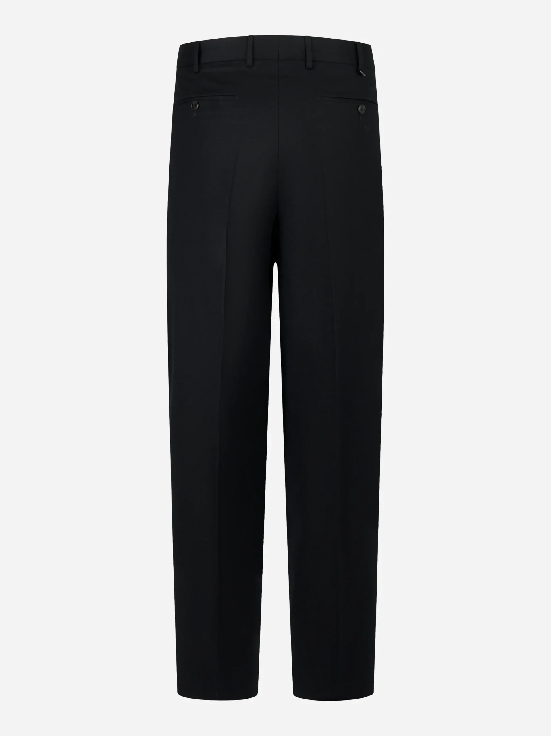 Pantalone nero wide loose fit in flanella stretch - immagine 6