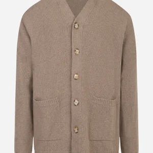 Cardigan beige in lana cashmere