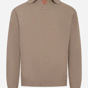 Polo marrone in lana cashmere