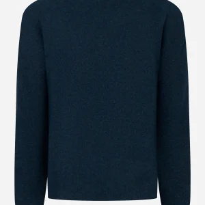 Maglia blu girocollo in Lana Nylon e elastan