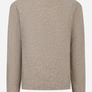 Maglia beige girocollo in Lana Nylon e elastan