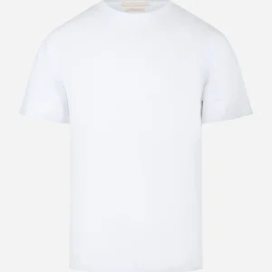 T-shirt bianca manica corta in cotone stretch