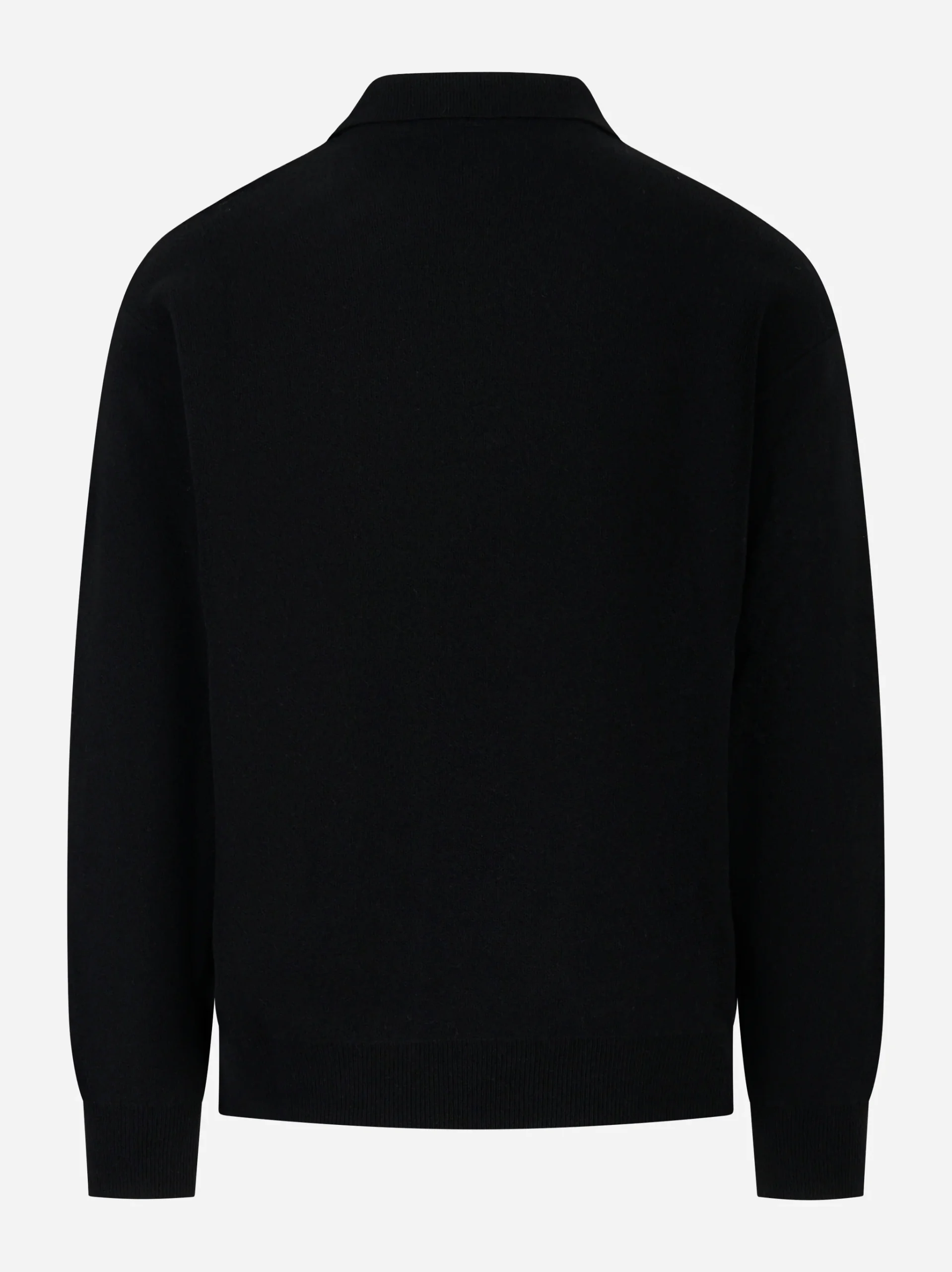 Polo nera manica lunga in lana Cashmere - immagine 3